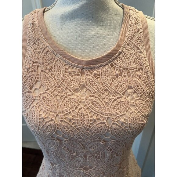 Sundance Sleeveless Top With Crochet Overlay Blush Women's Size Small - Picture 8 of 12